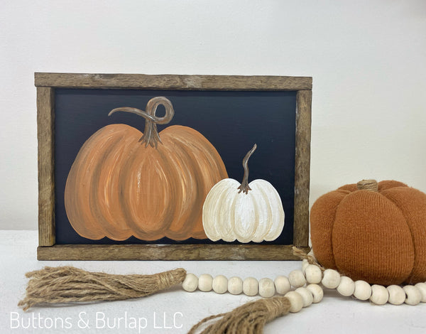 Pumpkins on black background