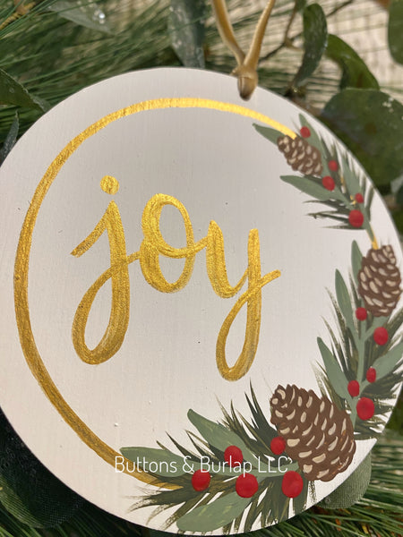 Christmas pinecones wood ornament