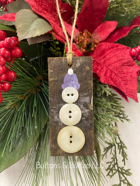 Button snowman ornament