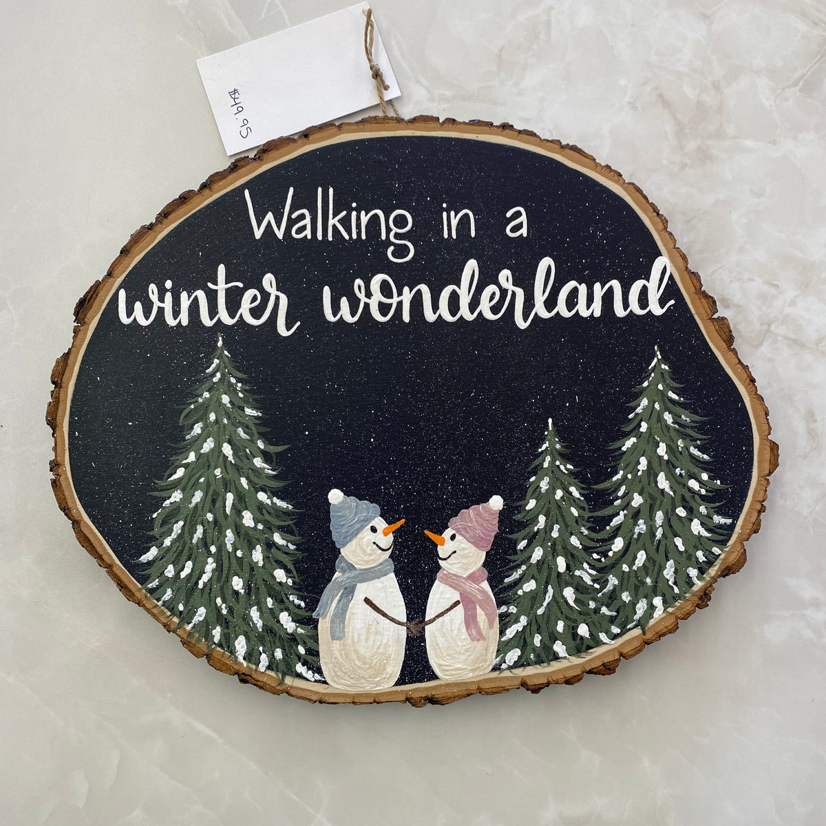 Wood slice sign Buttons & Burlap LLC