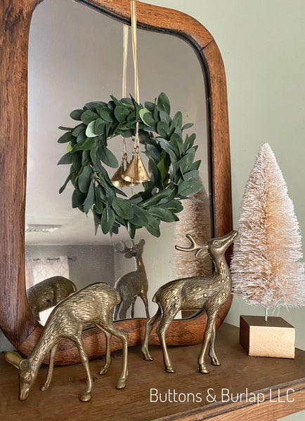 Christmas huckleberry greenery wreath with bells