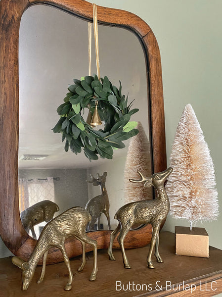 Christmas huckleberry greenery wreath with bells