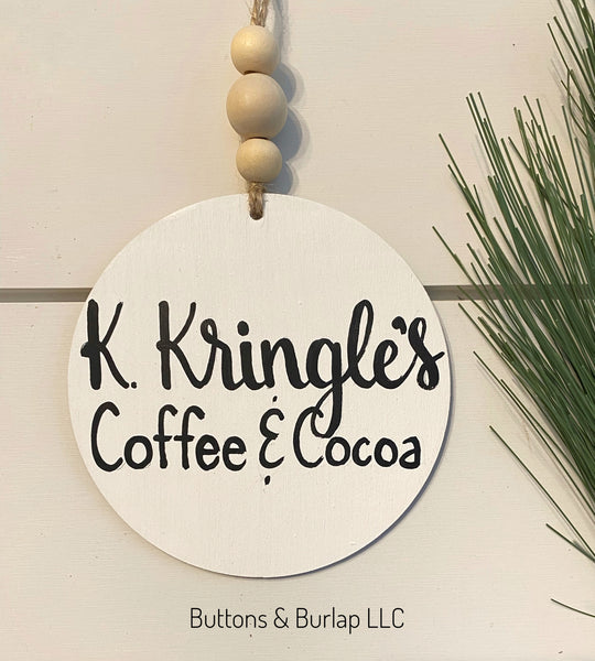 Christmas ornaments with wood bead hanger