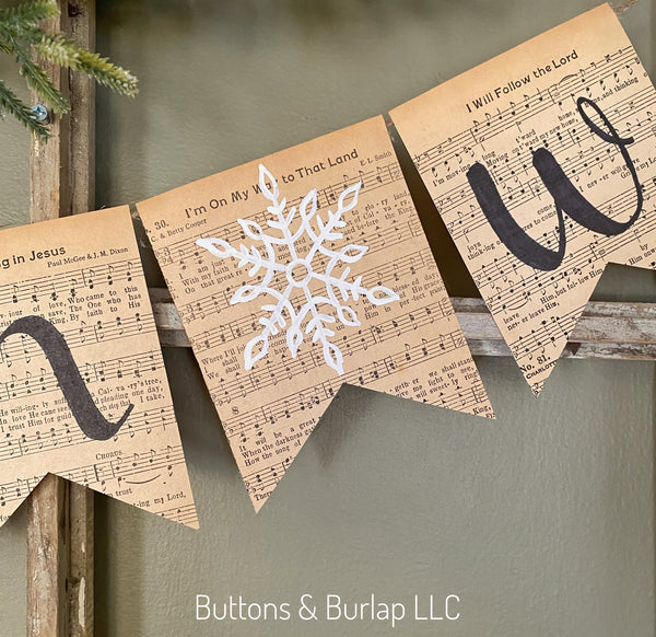 Let it snow banner with snowflake