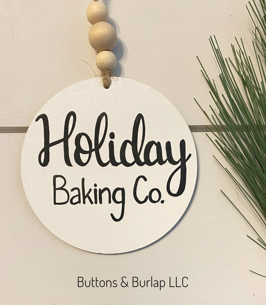 Christmas ornaments with wood bead hanger