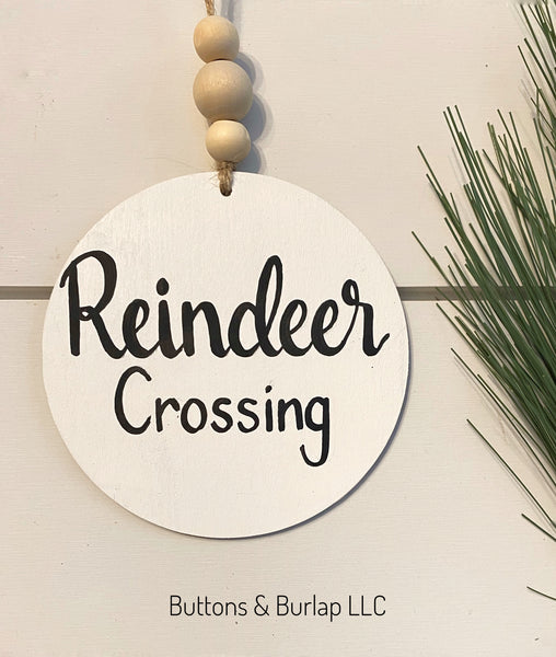 Christmas ornaments with wood bead hanger