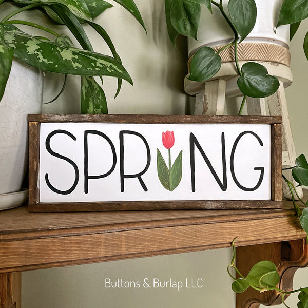 Spring sign with tulip (color choice)