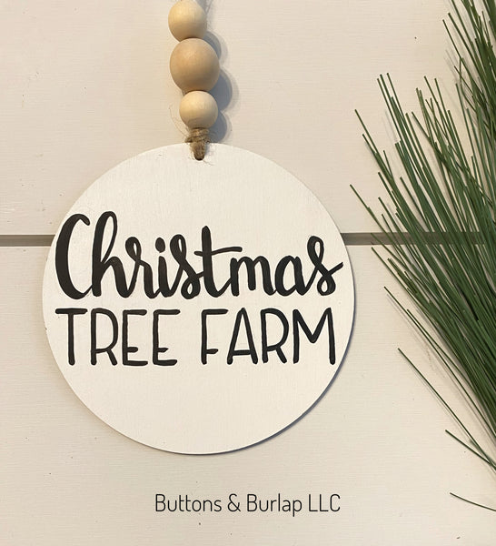 Christmas ornaments with wood bead hanger