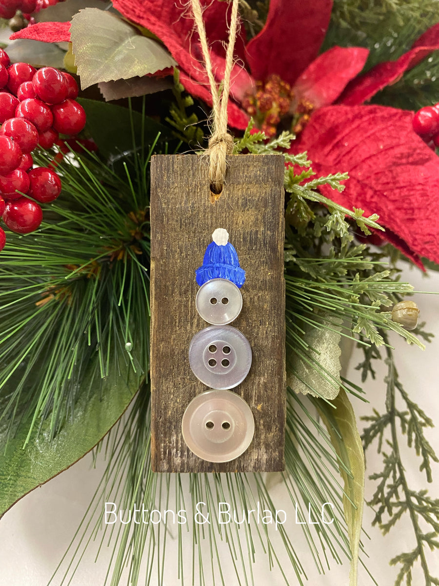 Off Snow Button Button snowman ornament – Buttons & Burlap LLC