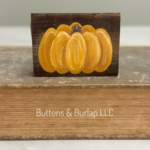 Mini pumpkin & candy corn lath sitter