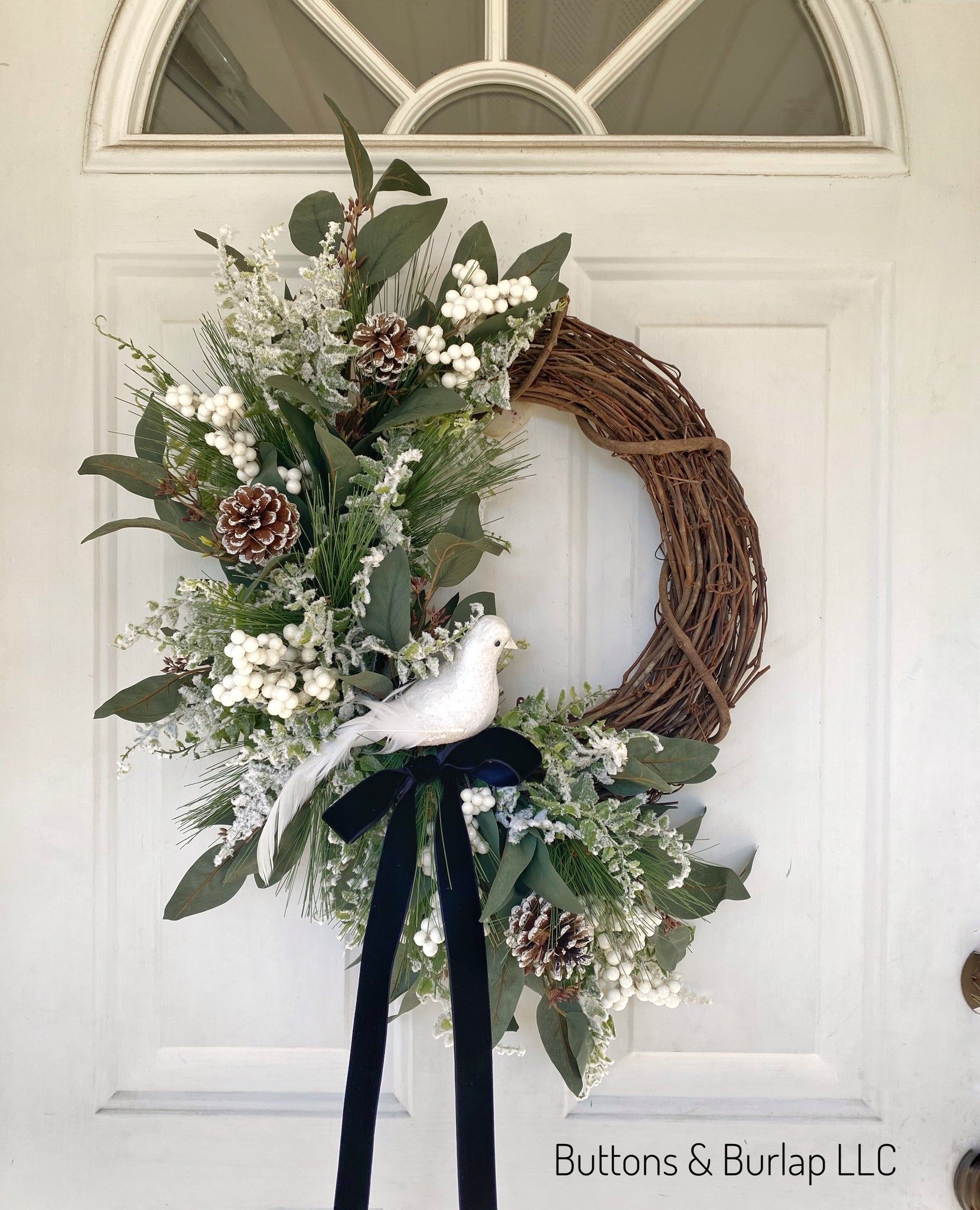 Christmas/Winter wreath with dove