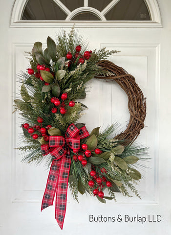 Christmas wreath, red berries