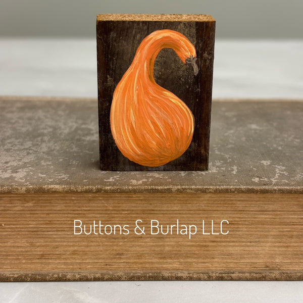 Mini pumpkin & candy corn lath sitter