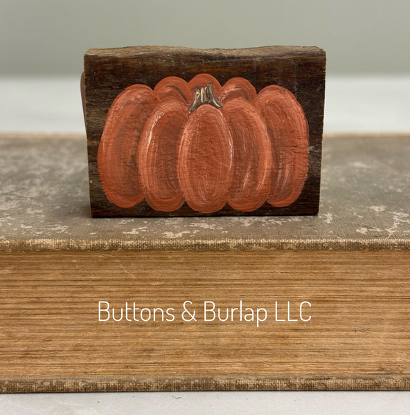 Mini pumpkin & candy corn lath sitter
