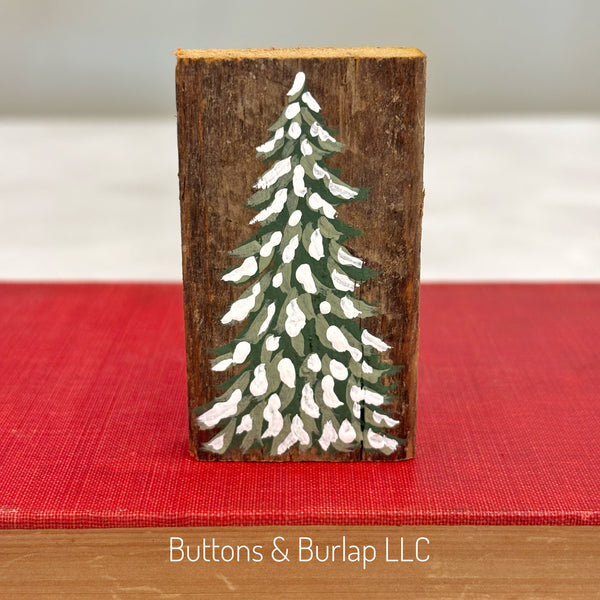 Mini snowy tree lath sitters