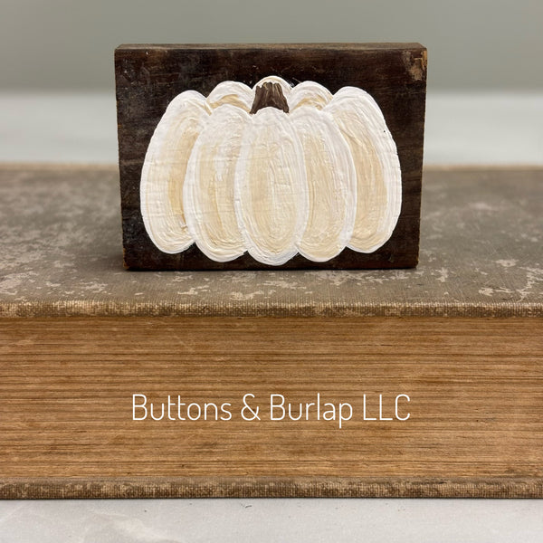 Mini pumpkin & candy corn lath sitter