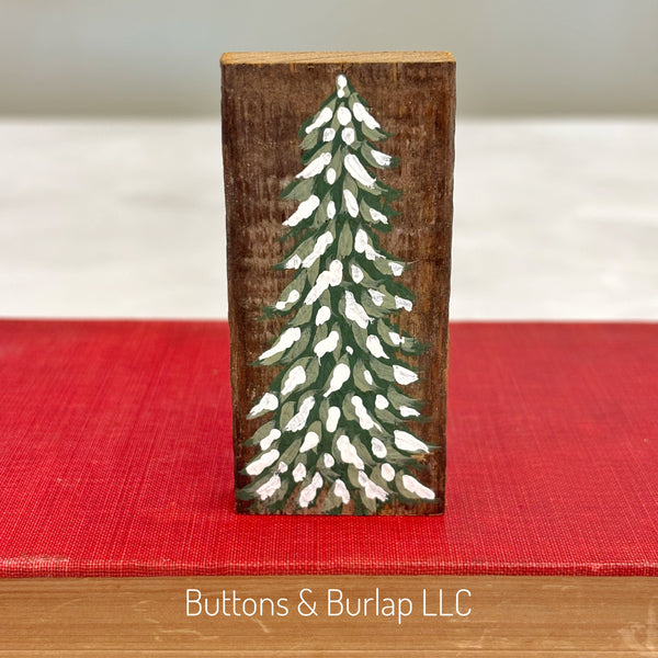 Mini snowy tree lath sitters