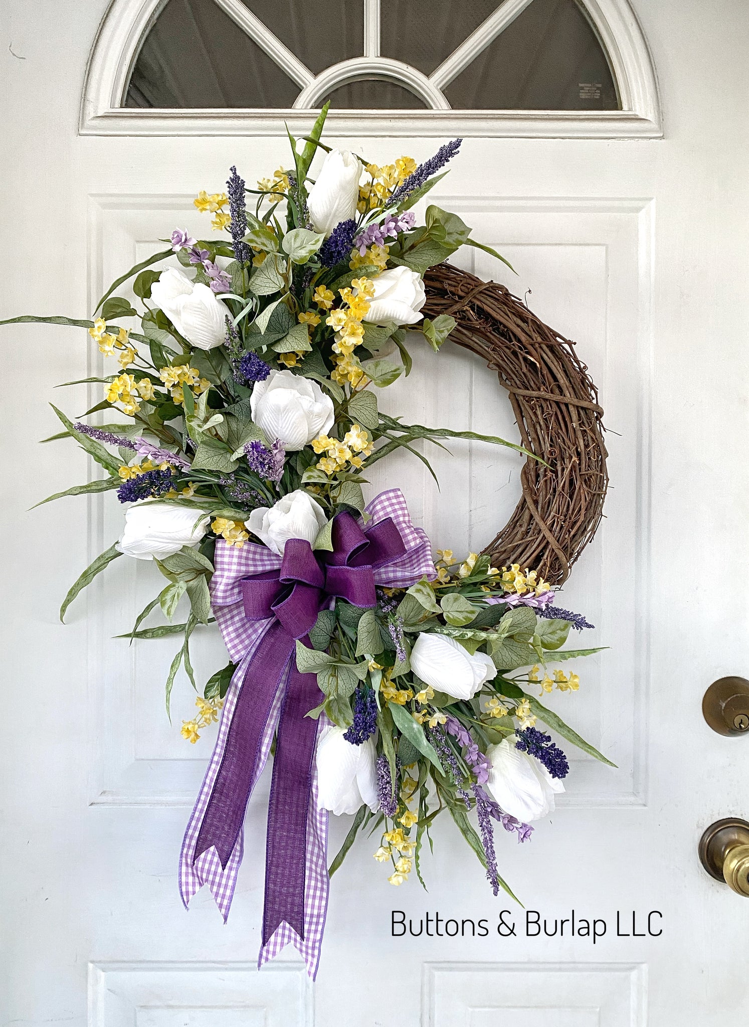 Tulip and lavender Spring wreath