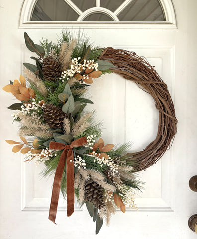 Christmas wreath, white berries