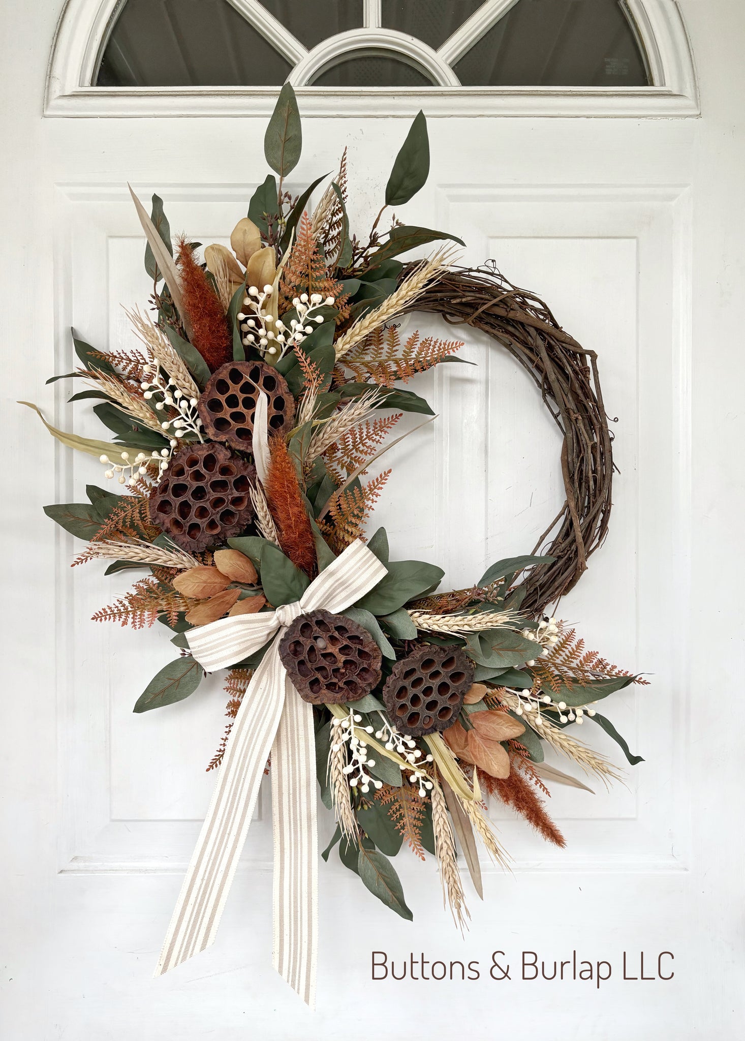 Eucalyptus & wheat fall wreath