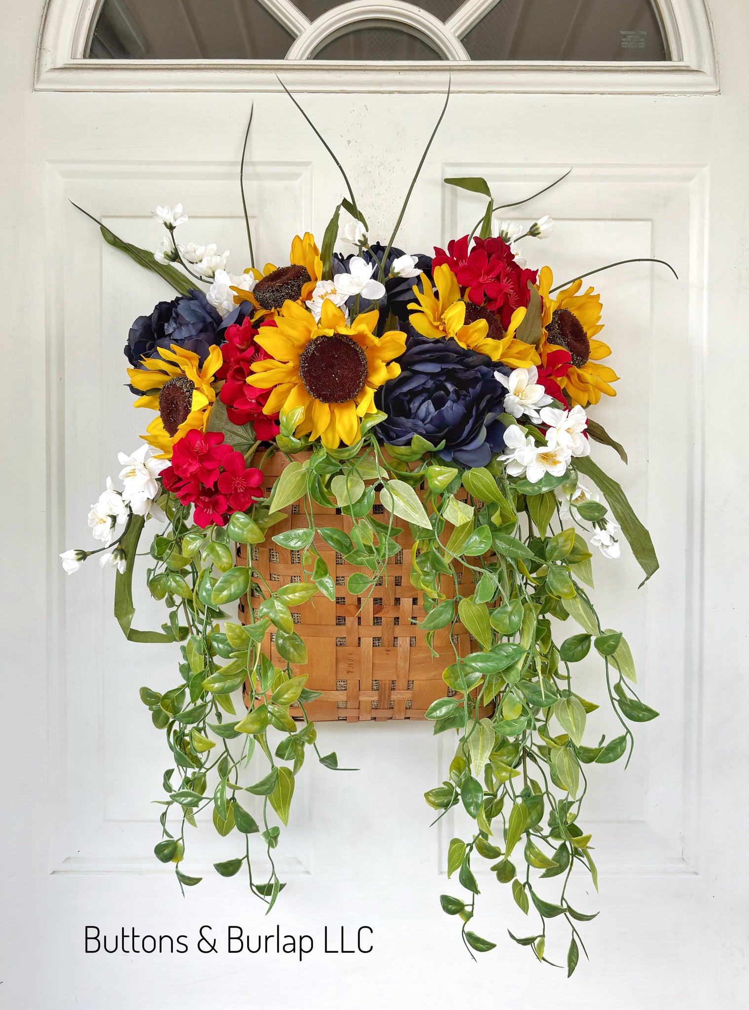 Patriotic Sunflower Basket wreath
