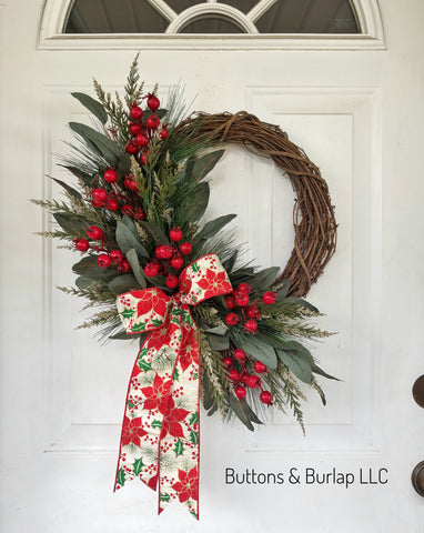 Christmas wreath, red berries