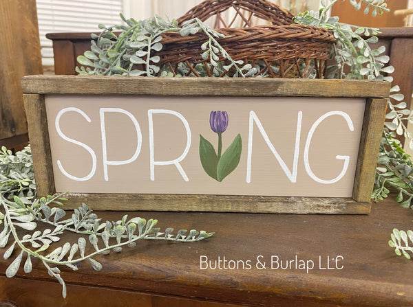 Spring sign with tulip (color choice)