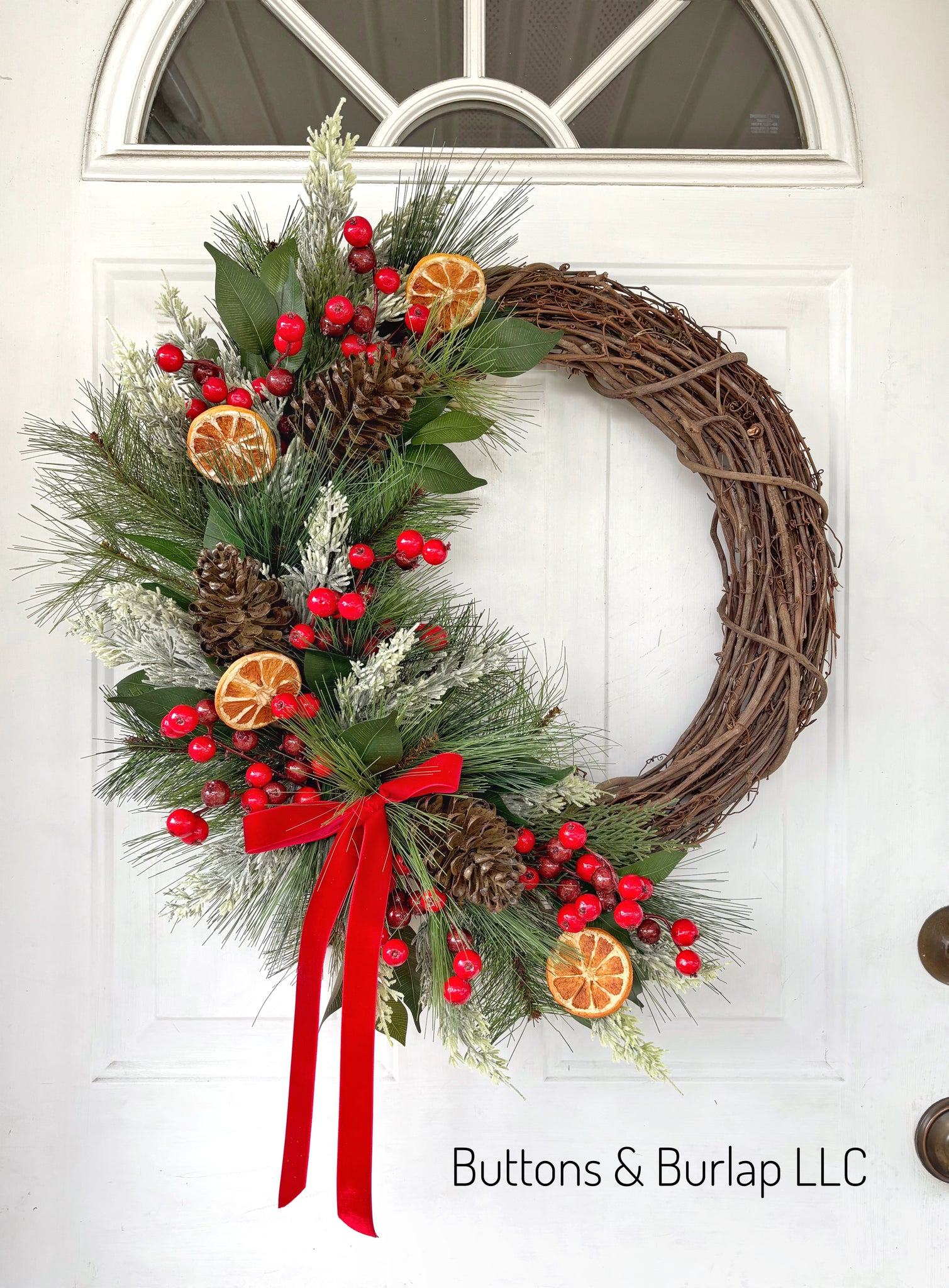 Christmas wreath, faux orange slices