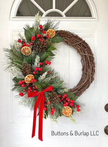 Christmas wreath, faux orange slices