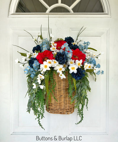 Patriotic basket wreath
