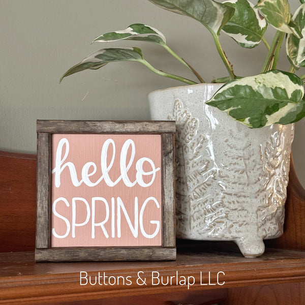 Hello Spring shelf sitter