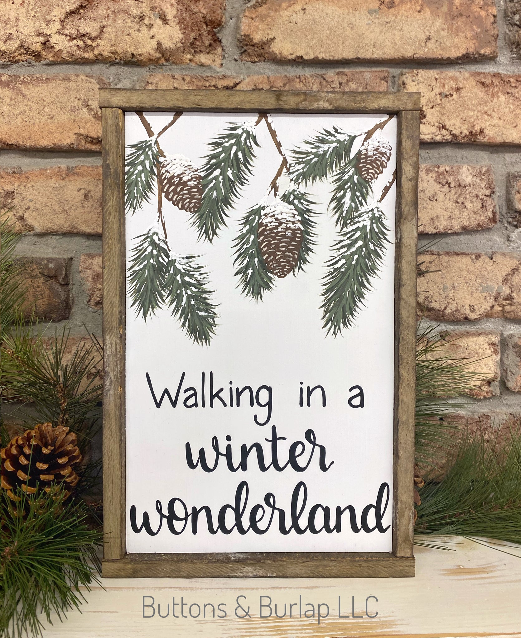Winter wonderland, snowy pinecones
