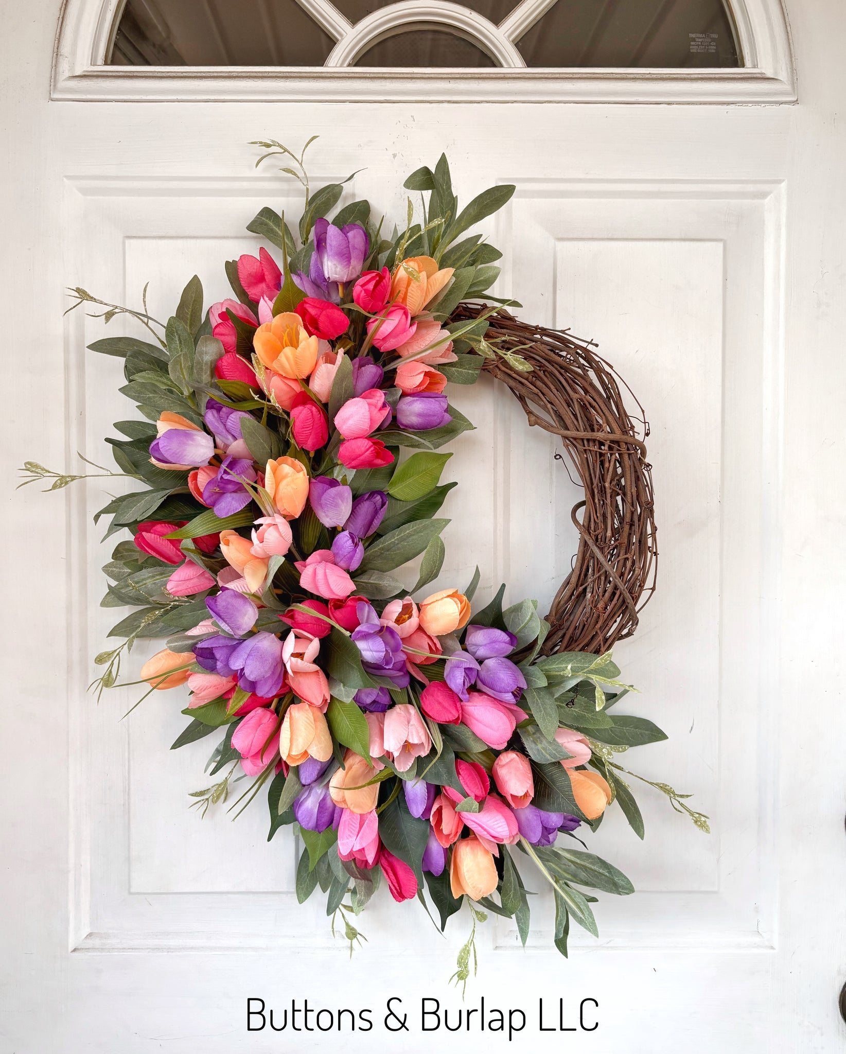 Spring tulip wreath