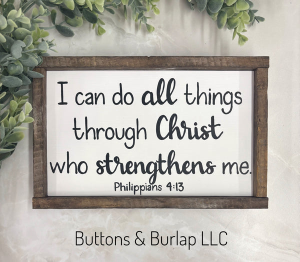 I can do all things through Christ