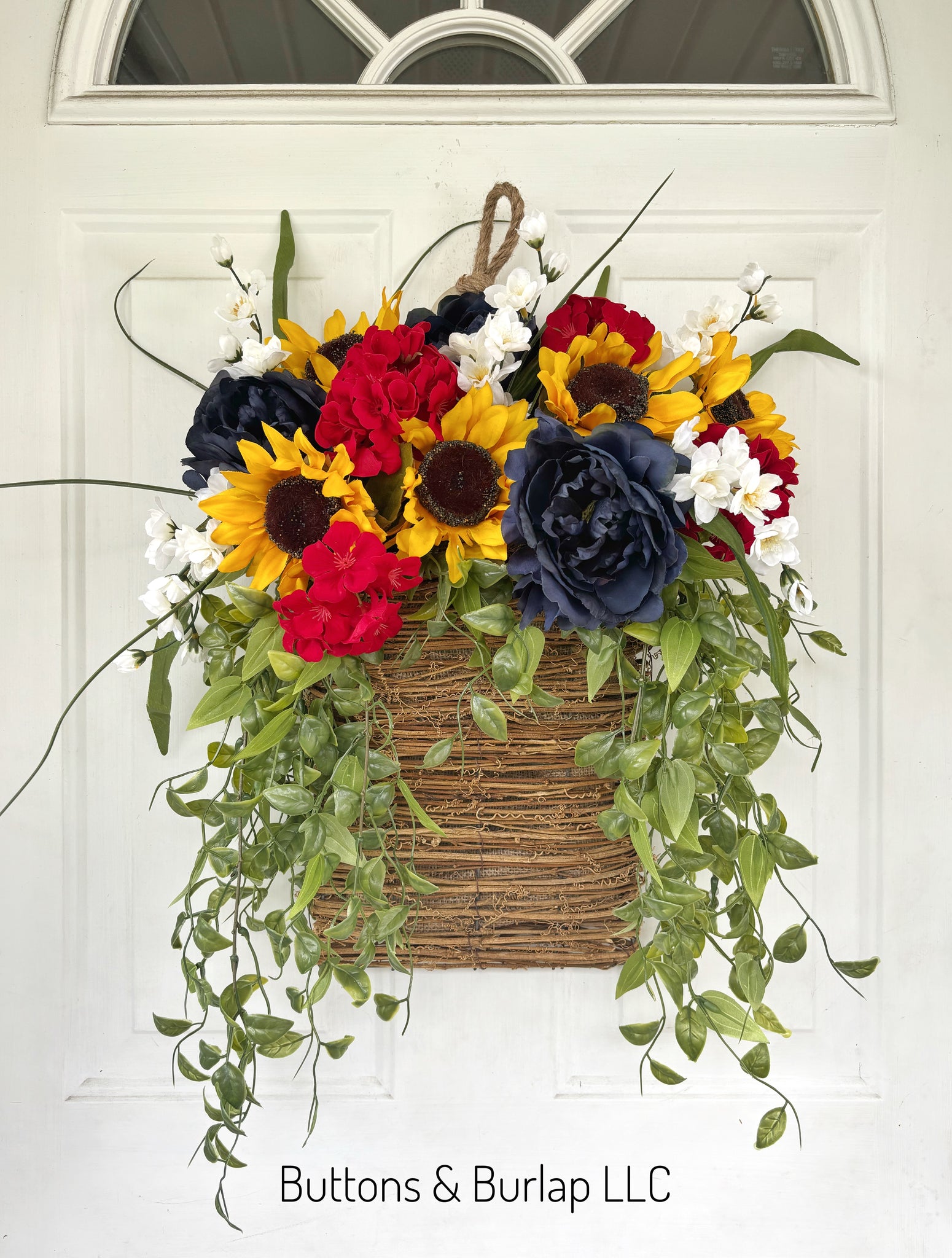 Patriotic Sunflower Basket wreath