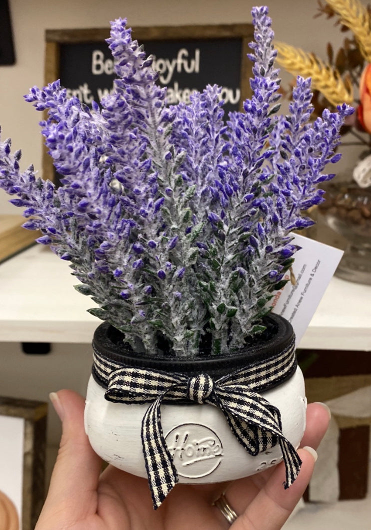 Created Anew lavender glass jar