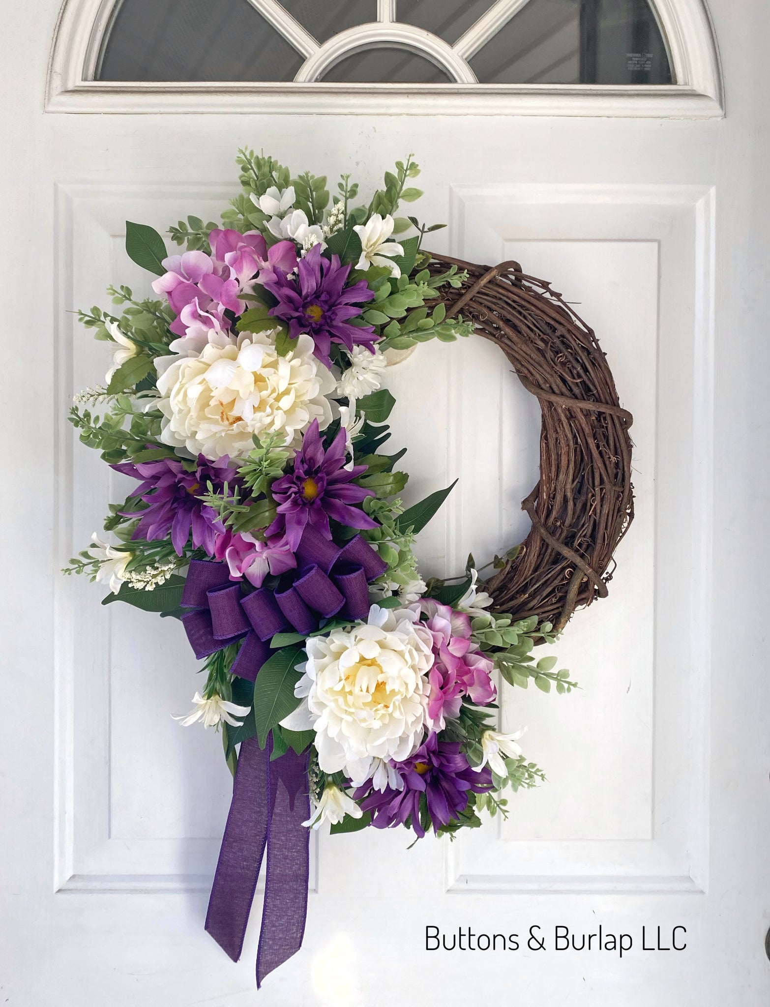 Purple florals Spring/Summer wreath