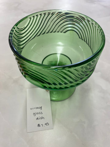 Vintage green candy dish