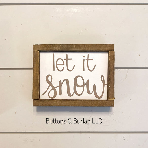 Let it snow, snowflake shelf sitters (tan)