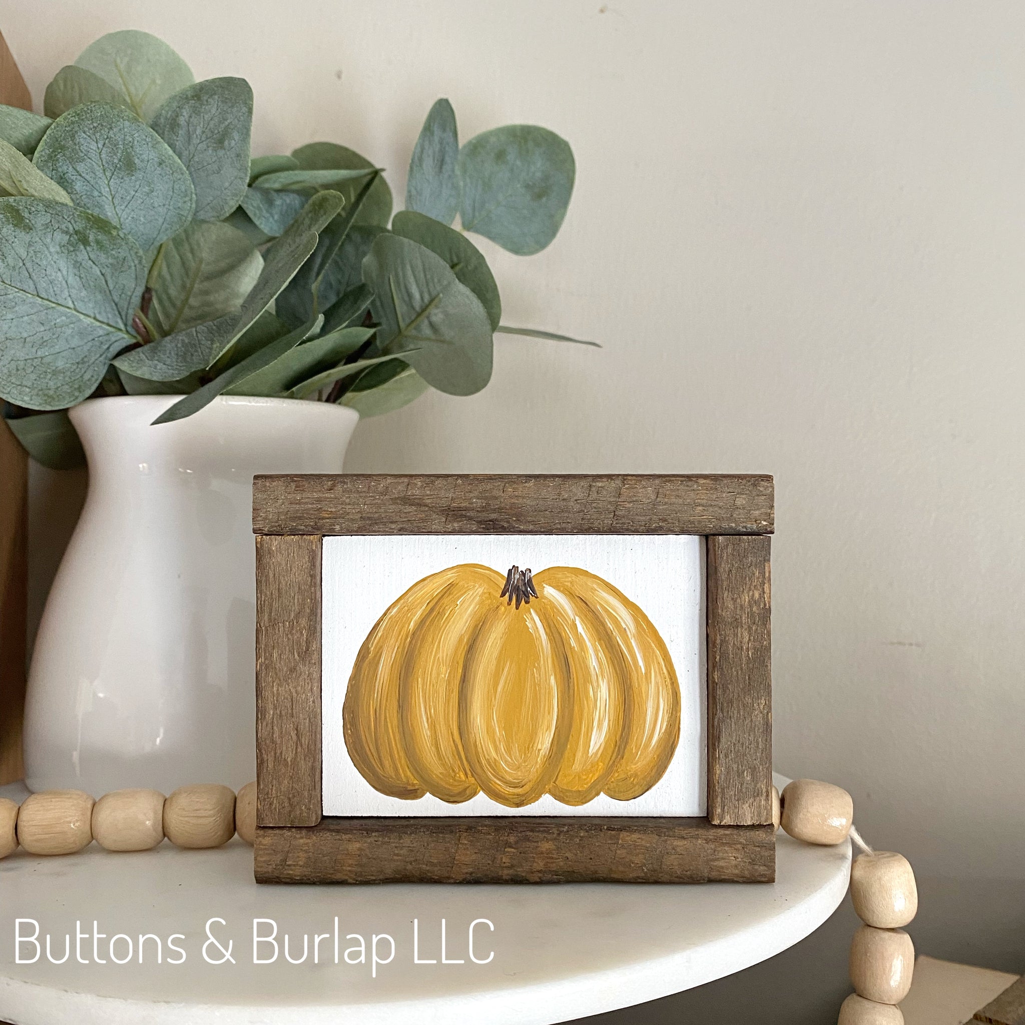 Fall pumpkin blocks, mustard yellow color, choice of size