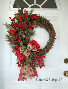 Christmas wreath, Cardinal ribbon