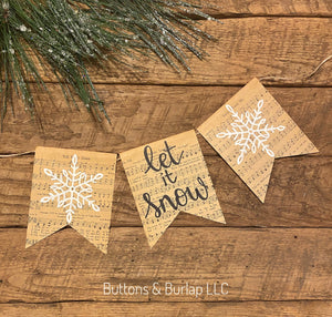 Winter banner, let it snow with snowflakes