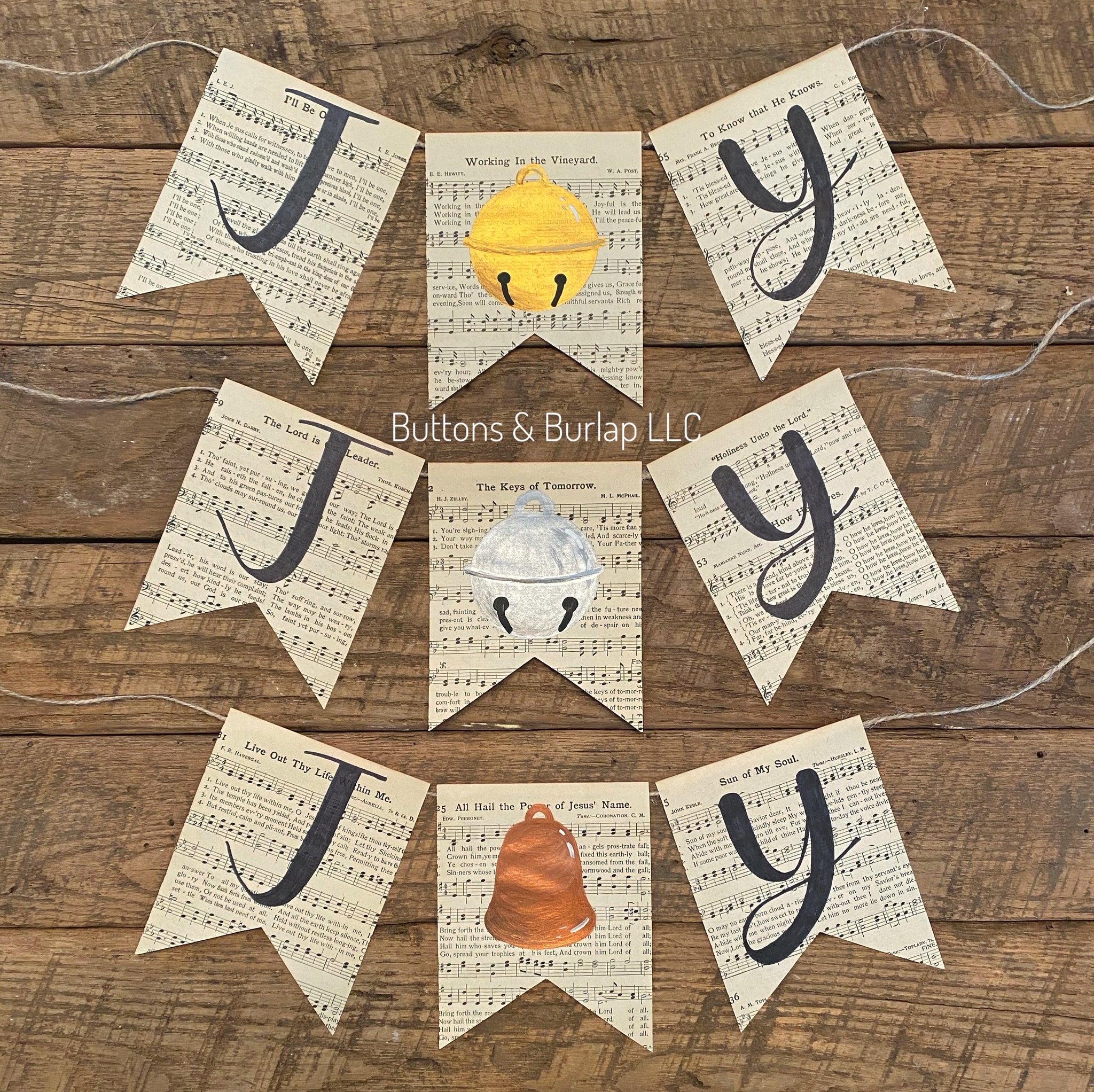Joy banner with bell (gold, silver or bronze)