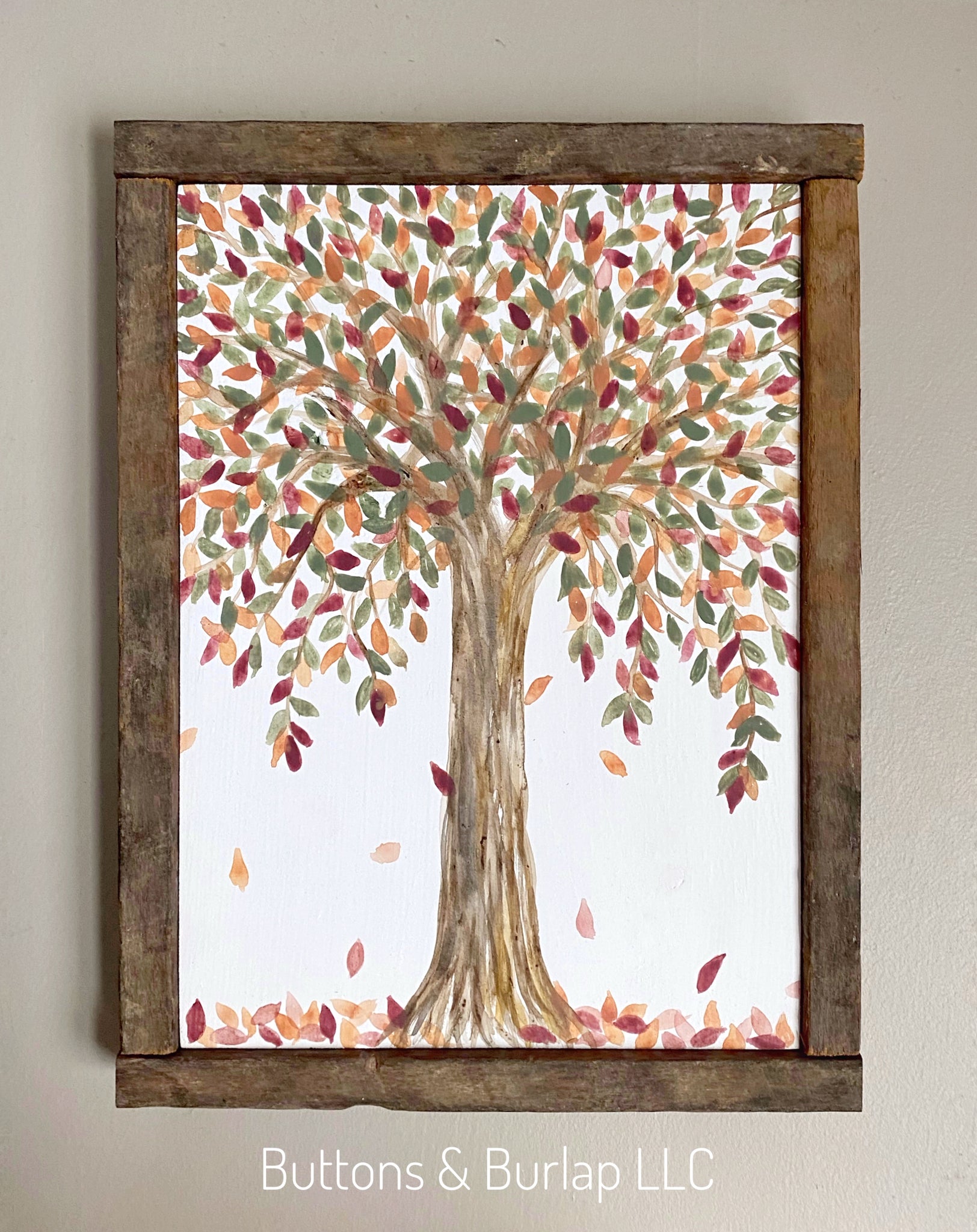 Fall watercolor tree