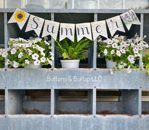 Summer banner, with florals