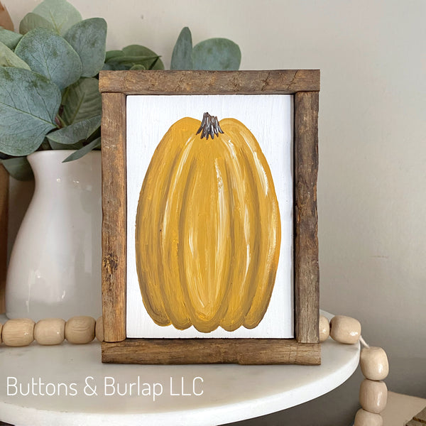 Fall pumpkin blocks, mustard yellow color, choice of size