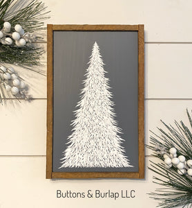 White winter tree, on gray background (3 sizes)