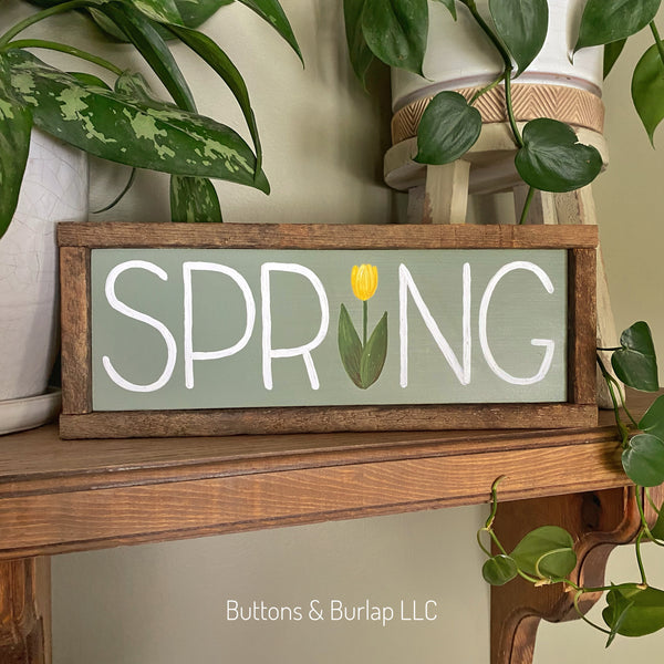 Spring sign with tulip (background and tulip choice)