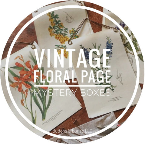 Vintage floral page mystery box