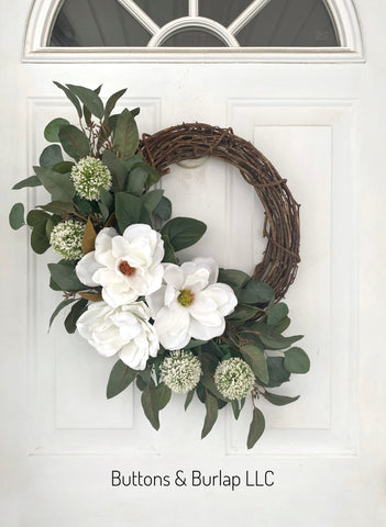 Apple blossom eucalyptus Front door wreaths, Summer wreaths, Home Deco –  FarmHouse Florals